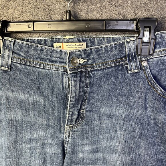 Lee Regular Fit Mid Rise Bootcut Women's Blue Jeans Size 16 - Picture 4 of 10